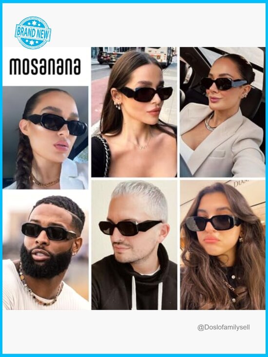 Retro Rectangle Sunglasses Avant-Garde UV400 Protection Classic Vintage Style main image 5